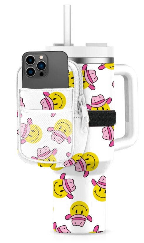 Cowboy Happy Face Tumbler Zipper Pouch