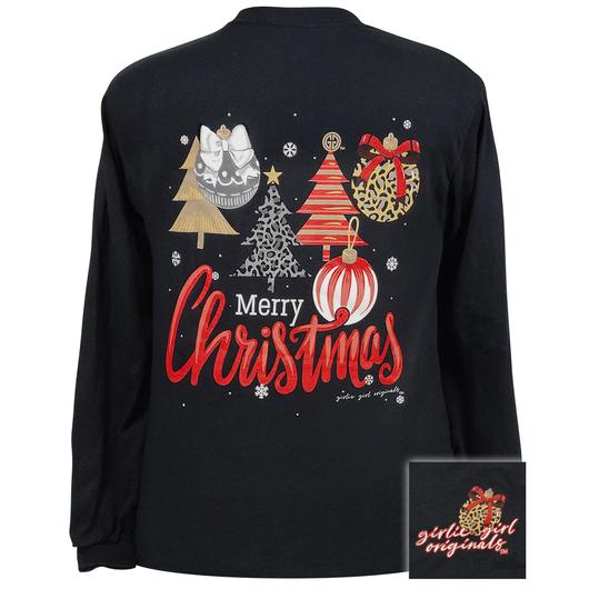 Merry Christmas Trees and Ornaments Long Sleeve Shirt