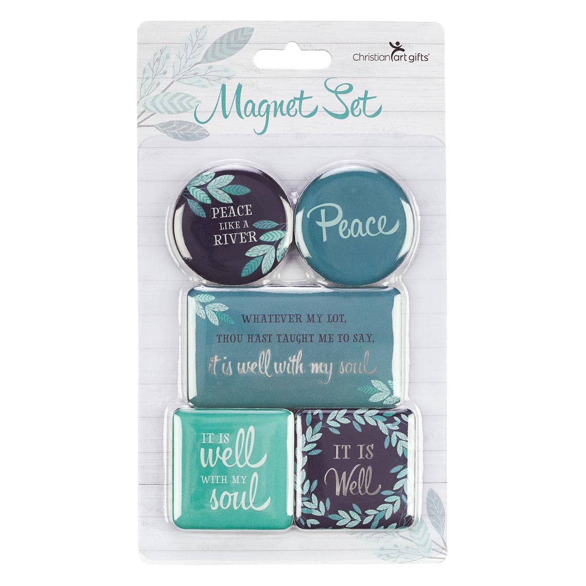 It Is Well With My Soul Teal and Blue Assorted Magnet Set