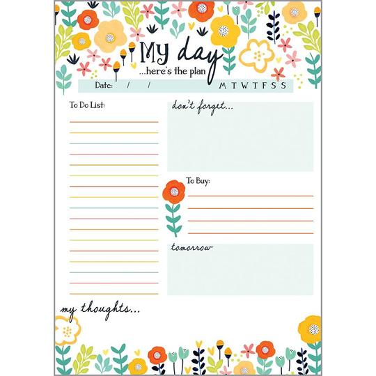 My Day Daily Planner Pad