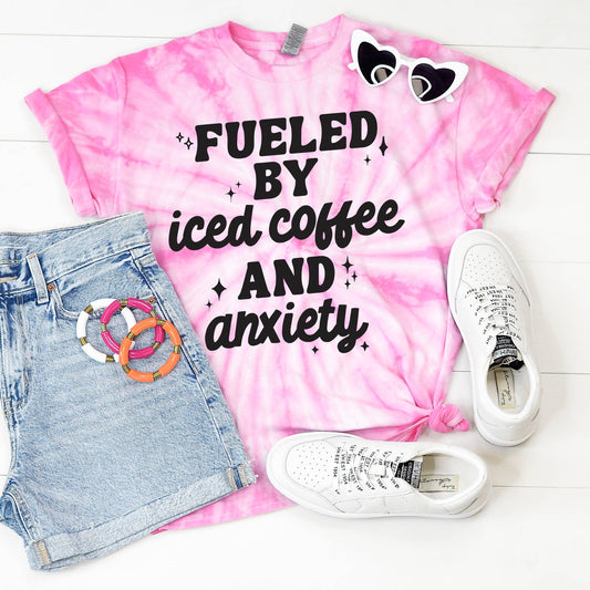 Fueled by Iced Coffee and Anxiety Tee, Graphic Shirt