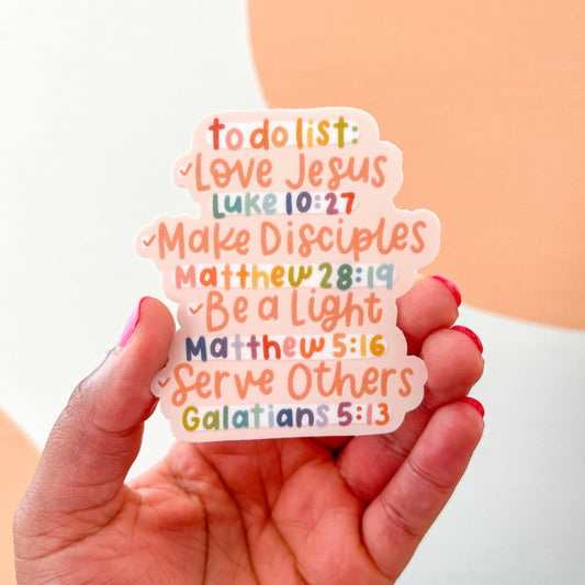 Christian To Do List Sticker