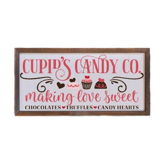 12x6 Cupid's Candy Co Valentine's Day Home Decor Sign