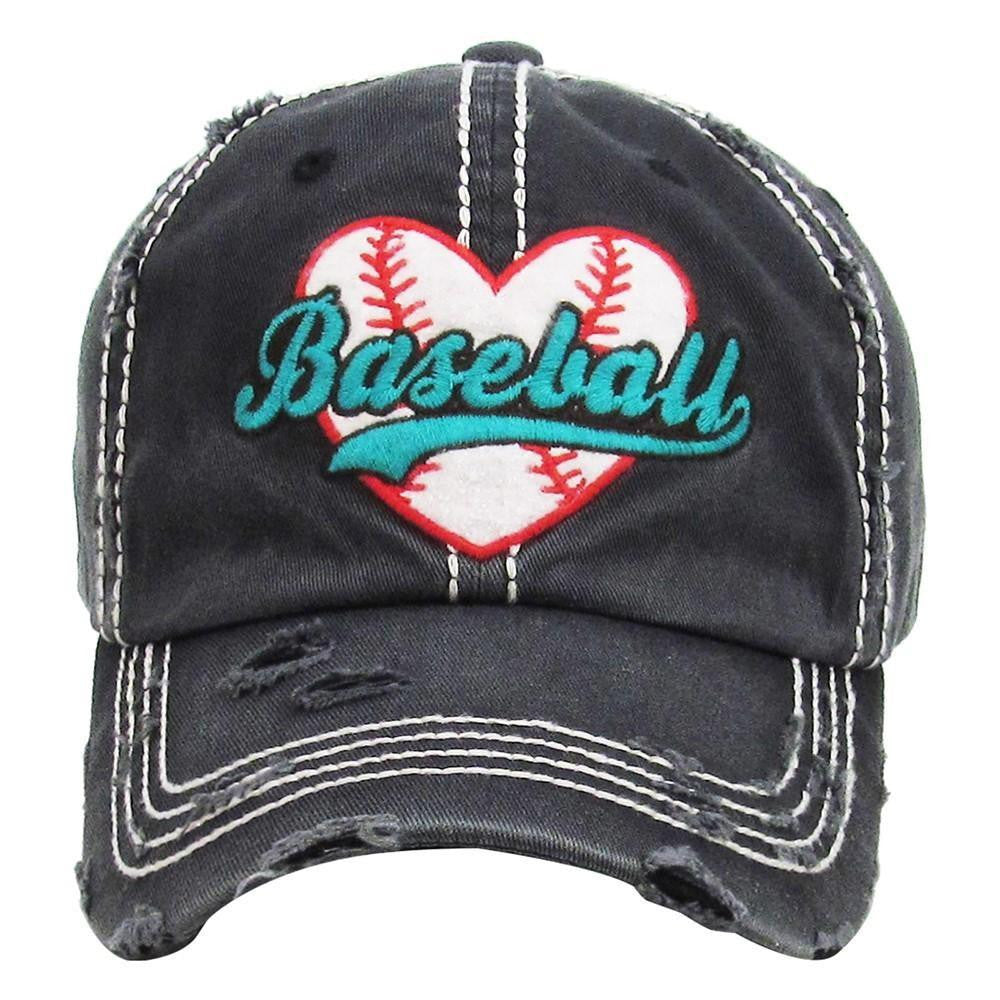 Baseball Heart Charcoal Hat