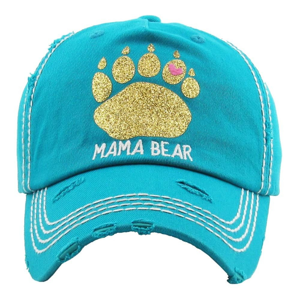 Mama Bear Turquoise Hat