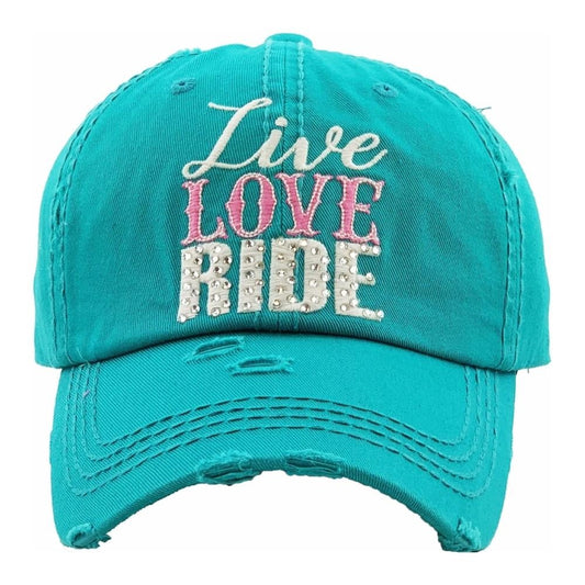 Live Love Ride Turquoise Hat