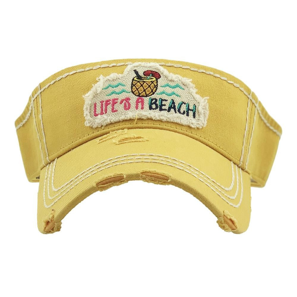 Life's A Beach Yellow Visor