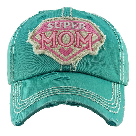 Super Mom Turquoise Hat