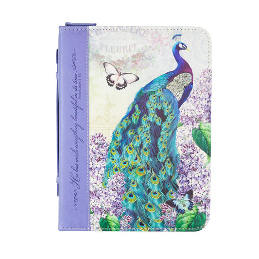 Lilac Garden Peacock Medium Bible Cover