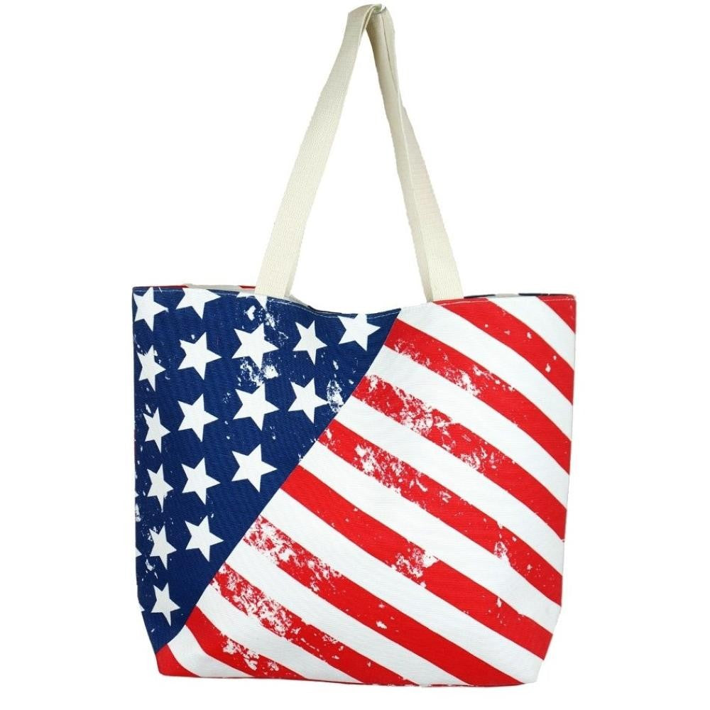 Vintage American Flag Beach Bag