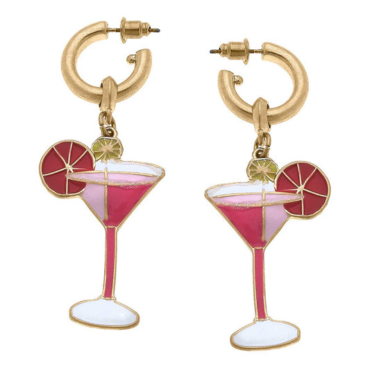 Cosmo Cocktail Enamel Earrings