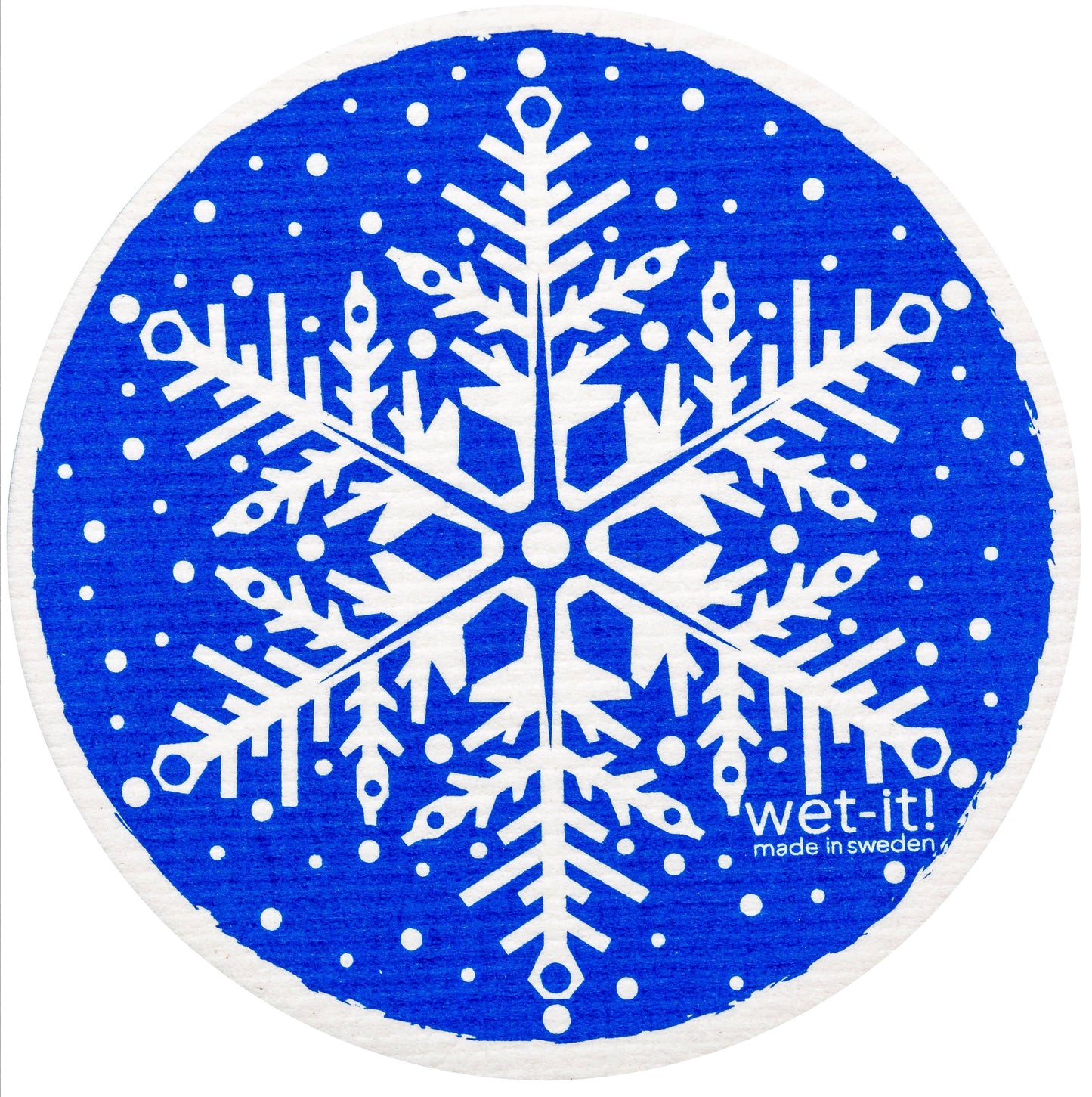 Snowflake Blue Round Swedish Cloth