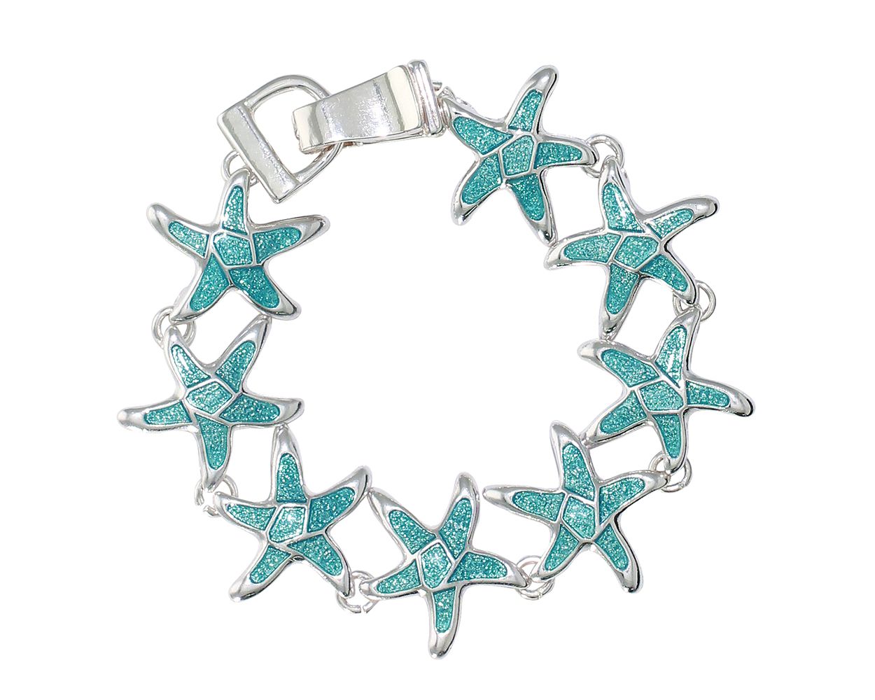 Teal Glitter Starfish Bracelet