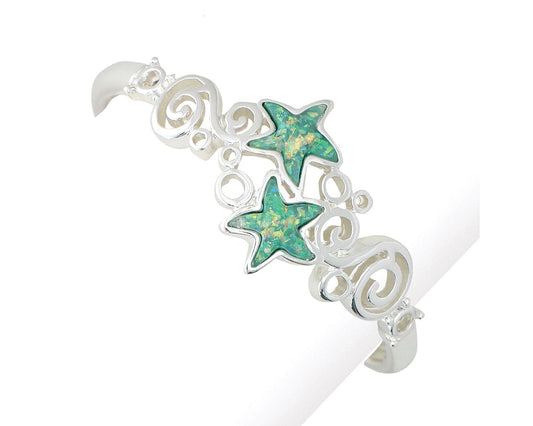 Aqua Starfish with Waves Bracelet