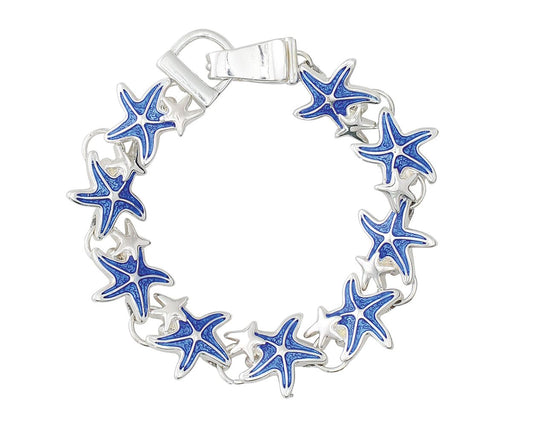 Blue & Silver Linked Starfish Bracelet