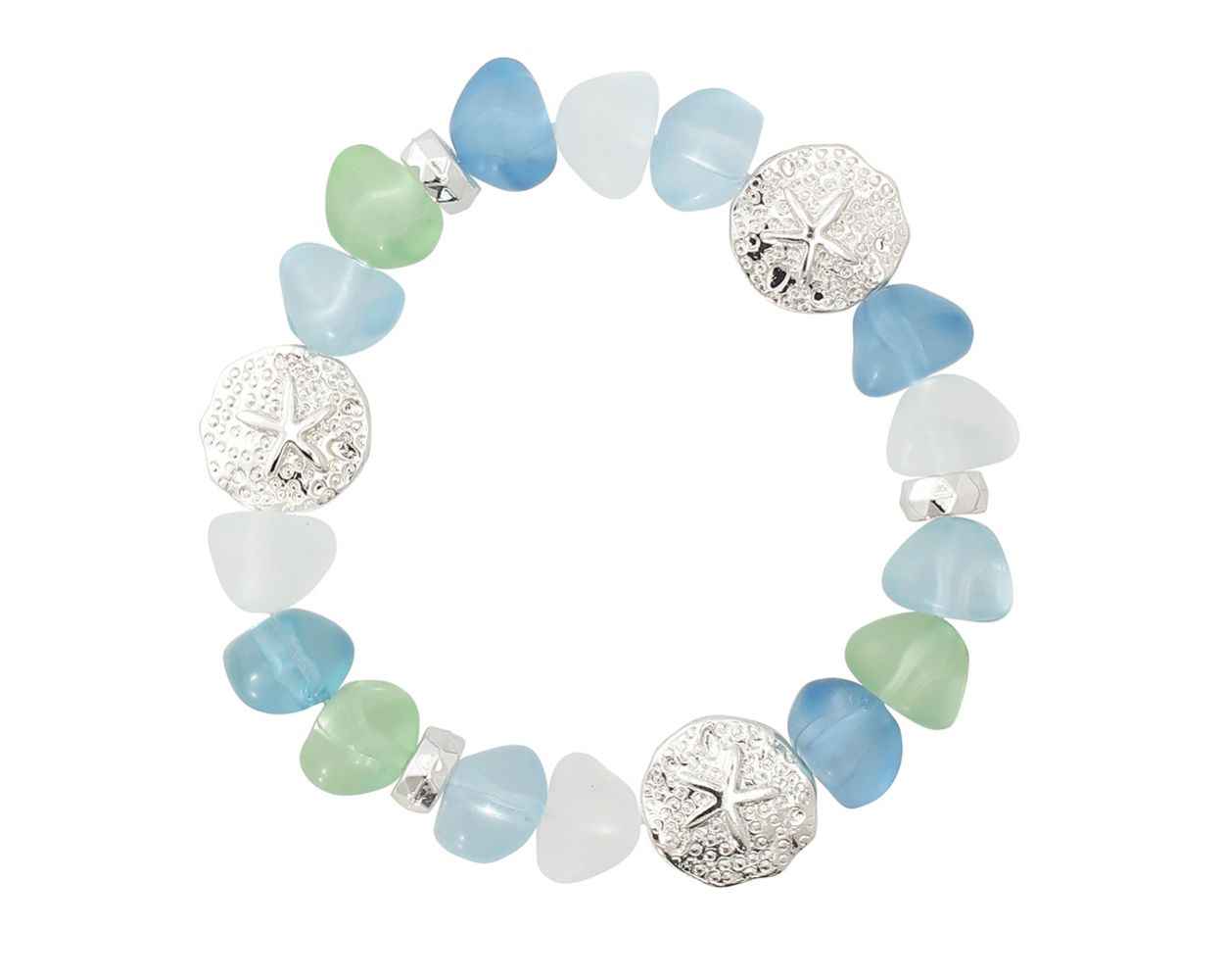 Sea Glass with Sand Dollars Bracelet