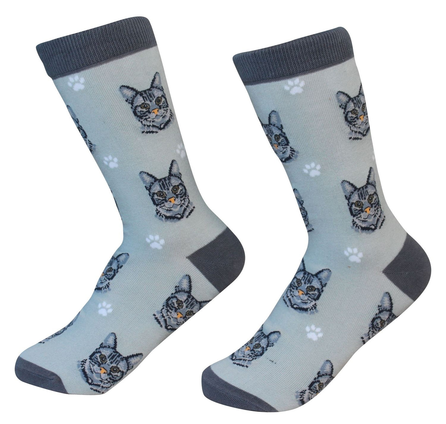 Tabby Cat Silver Socks