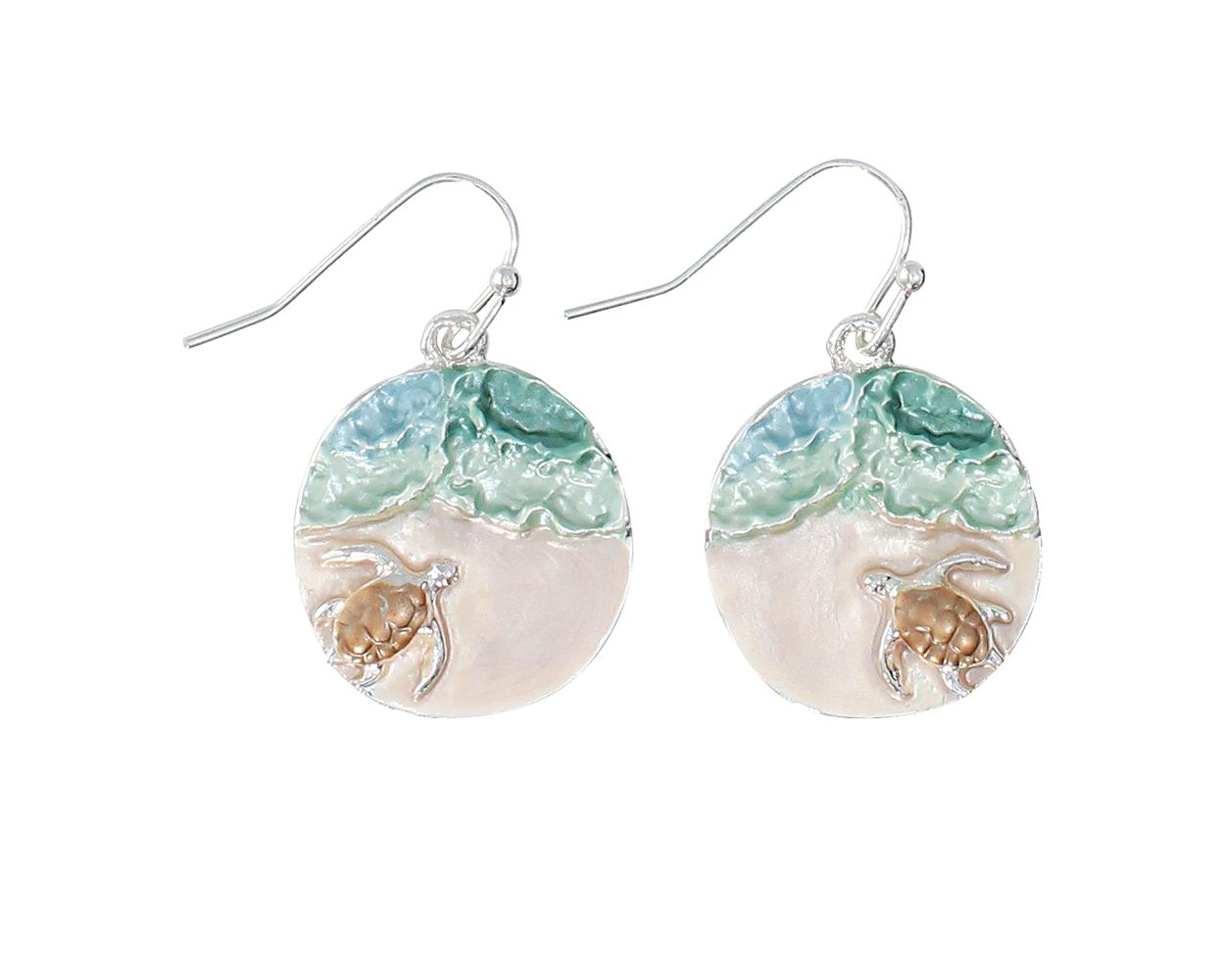 Turtle to Ocean Surf Earrings