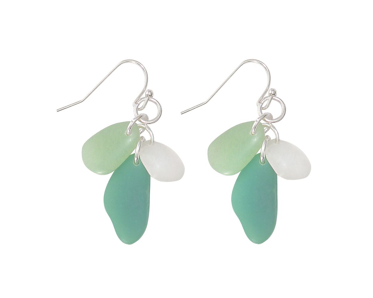 Sea Glass Cluster Earrings