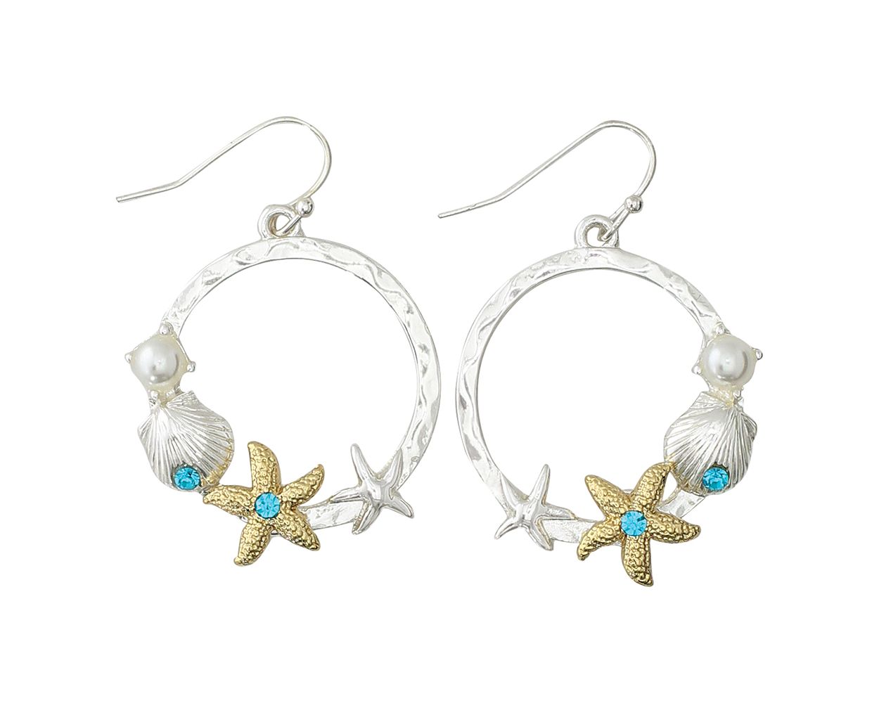 Two-Tone Sea Life Coastal Earrings