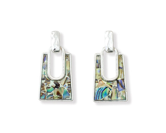 Abalone Silver Drops Earrings