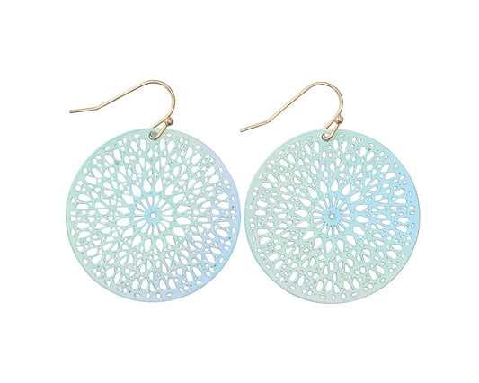 Mint Filigree Rounds Earrings
