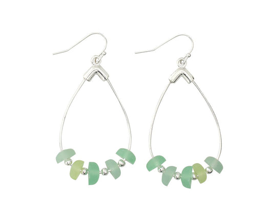 Wire Drops Frost Mint Earrings