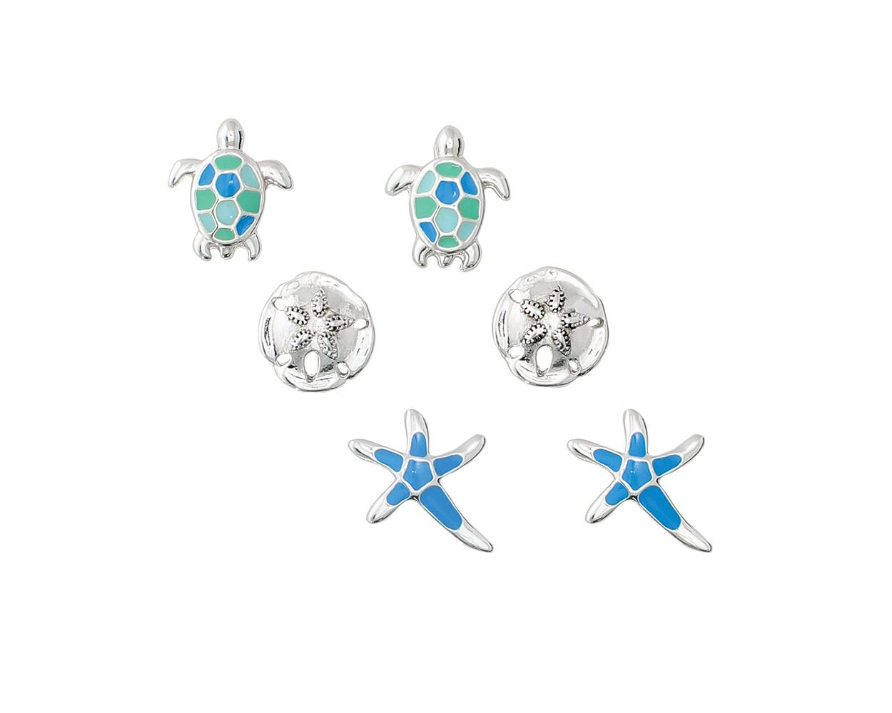 Blue Enamel Sea Life Earrings