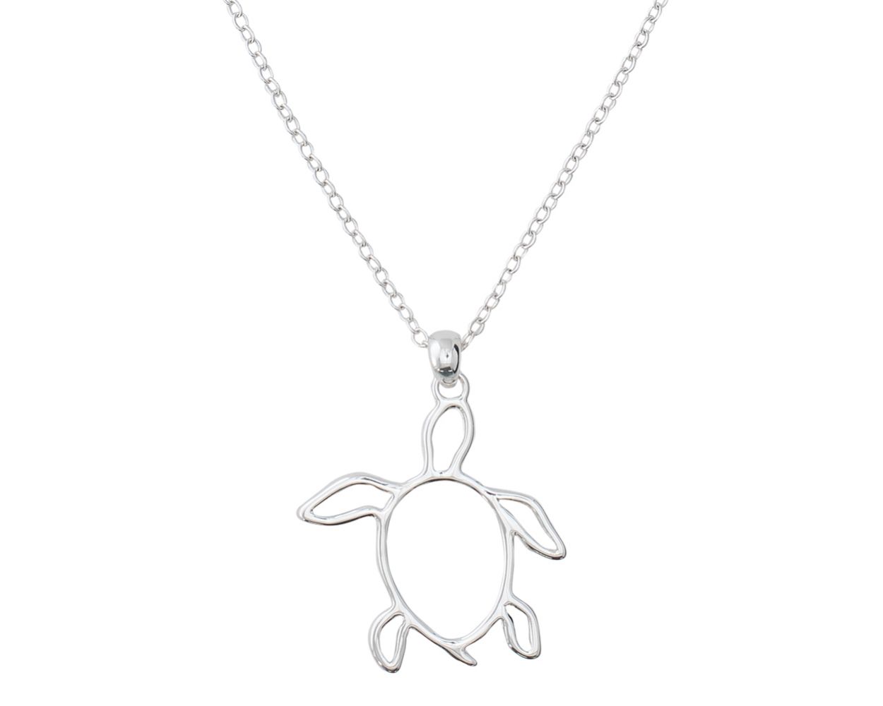 Silver Cut Out Turtle Necklace