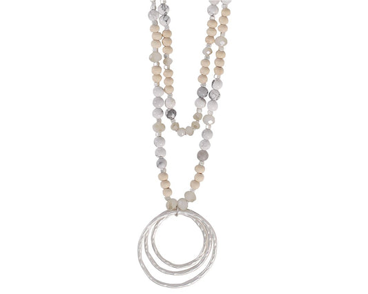 Silver Neutral with Howlite Necklace