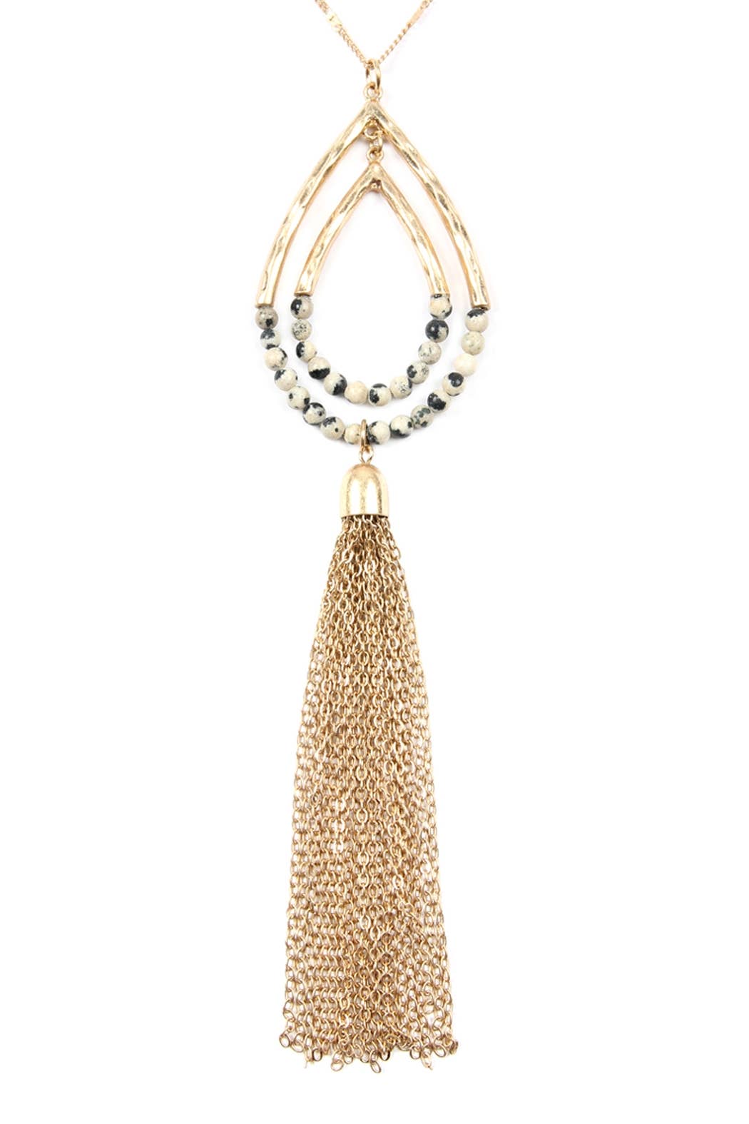 Teardrop Pendant Tassel Chain Necklace