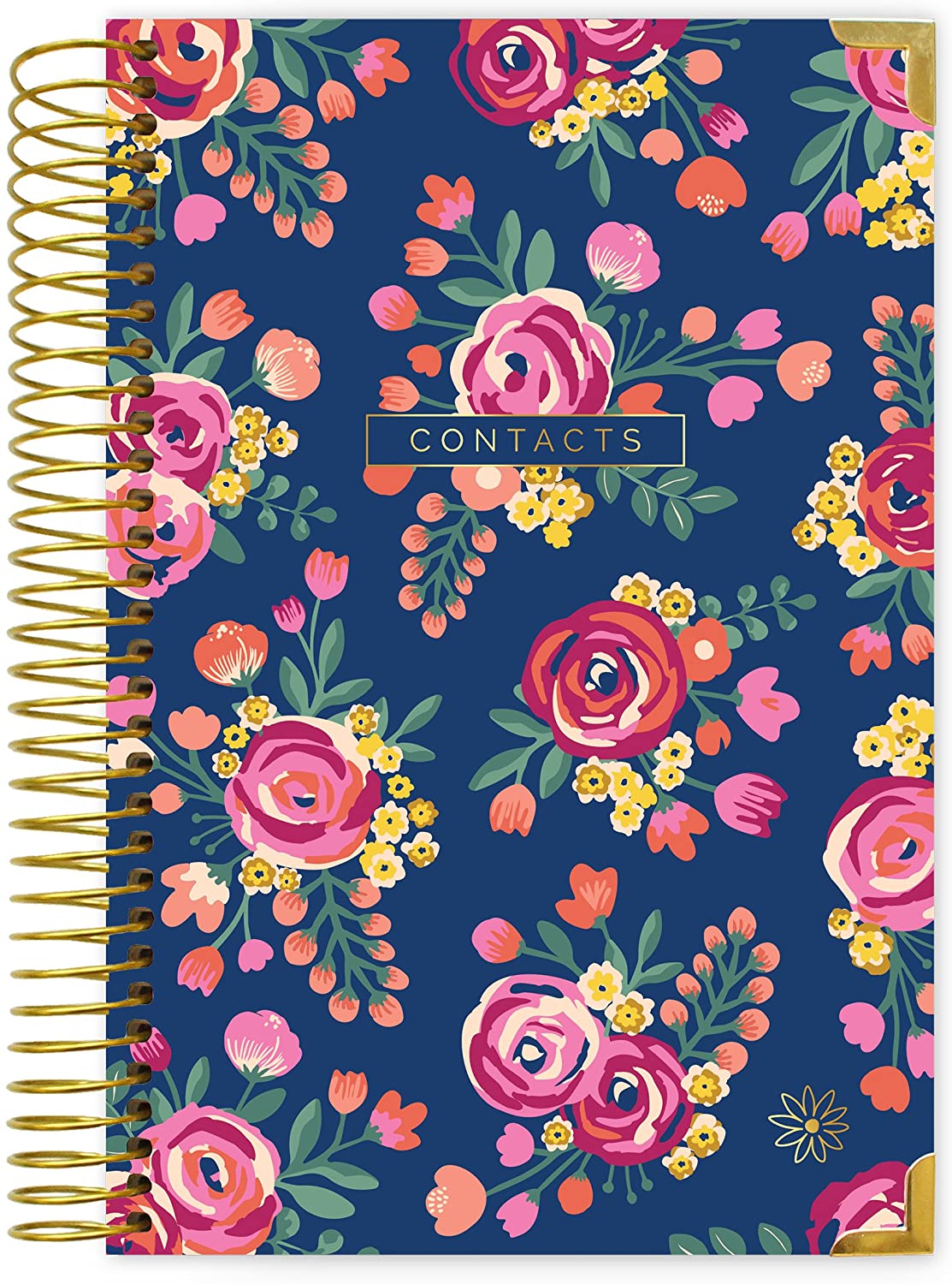 Vintage Floral Hardcover Contact Book