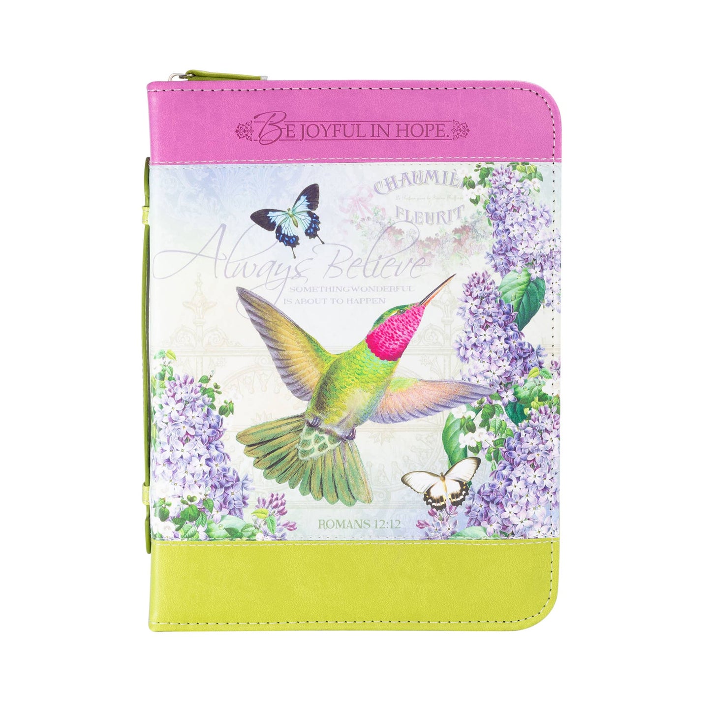 Lilac Garden Hummingbird Large Bible Cover