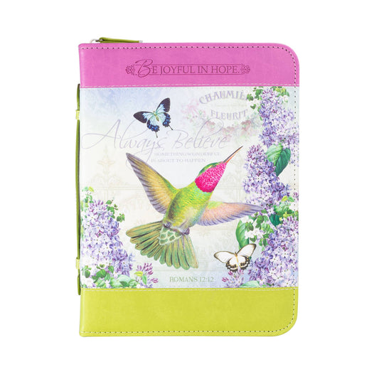 Lilac Garden Hummingbird X-Large Bible Cover