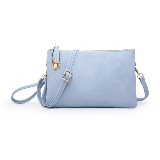 Sarah Crossbody/Clutch w/ Top Zip & Lock Closure - Periwinkle