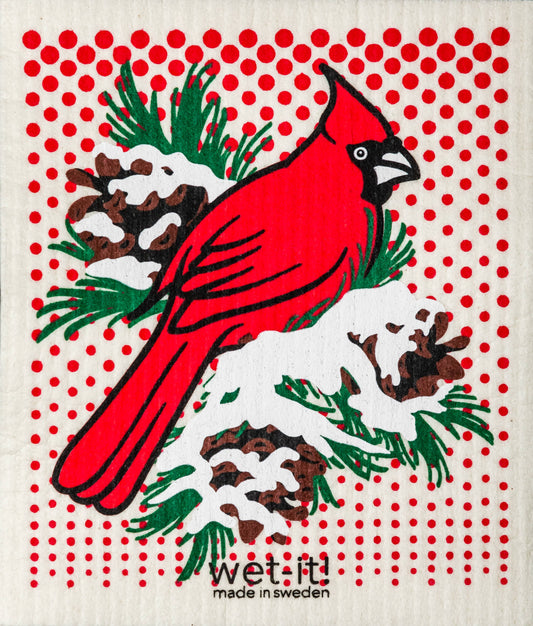 Winter Cardinal Swedish Cloth