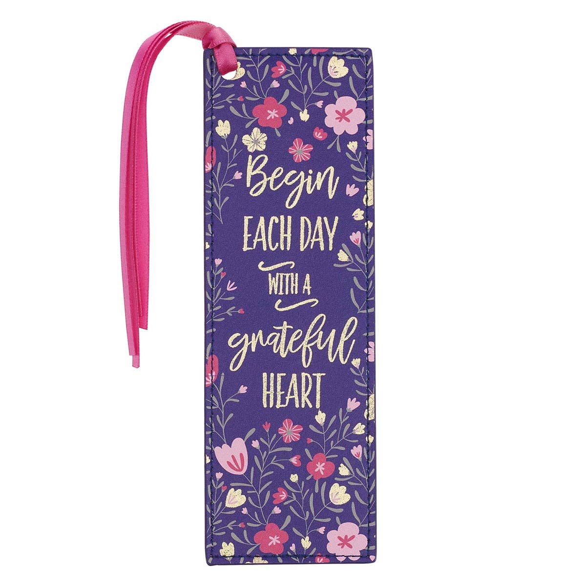Grateful Heart Faux Leather Bookmark