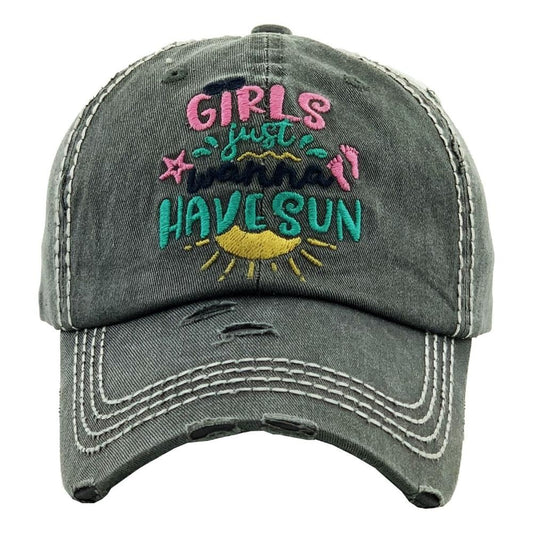 Girls Just Wanna Have Sun Charcoal Hat