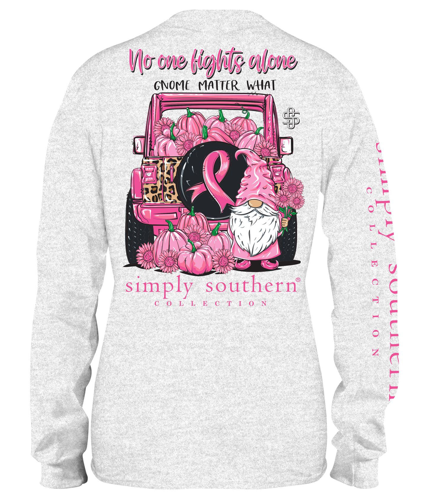 "No One Fights Alone" Breast Cancer Long Sleeve Shirt