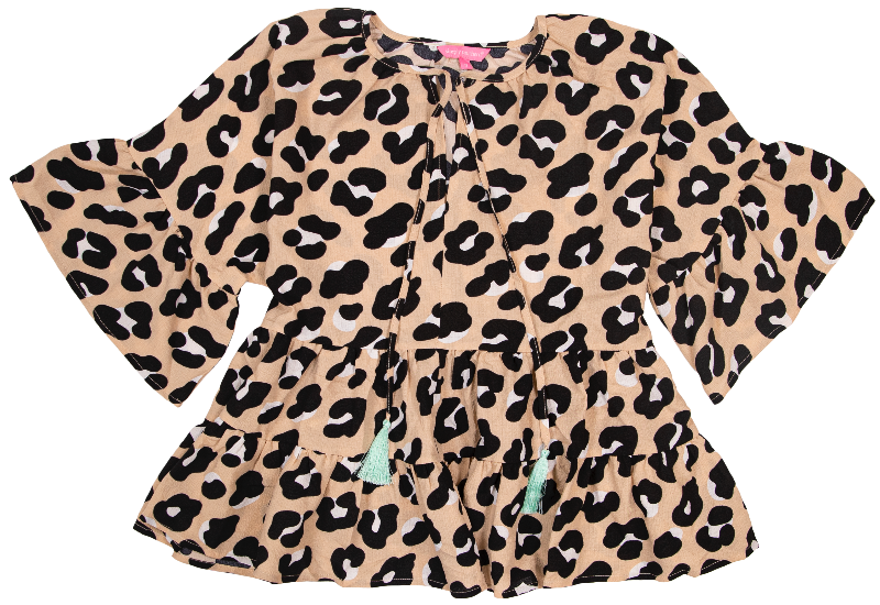 Gathered Blouse - Leopard
