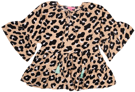 Gathered Blouse - Leopard