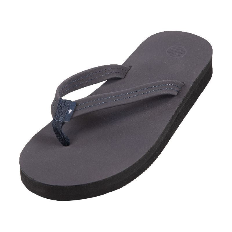 Women's Leather Flip Flops - Asphalt