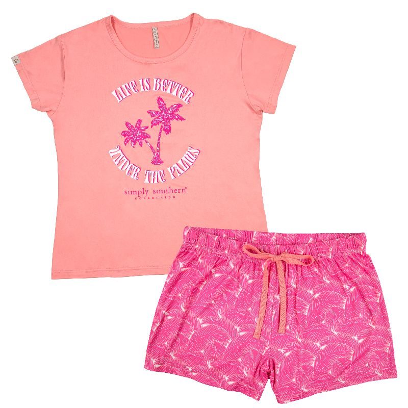 Pajama Lounge Set - Palm Pink