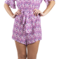 V-Neck Romper - Paisley Purple