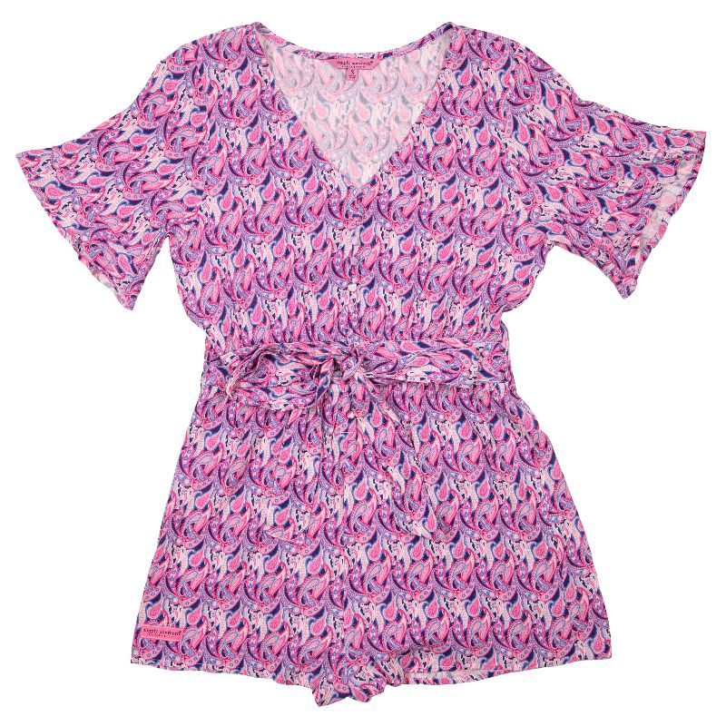 V-Neck Romper - Paisley Purple