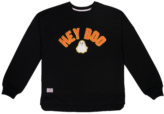 "Hey Boo" Sparkle Pullover