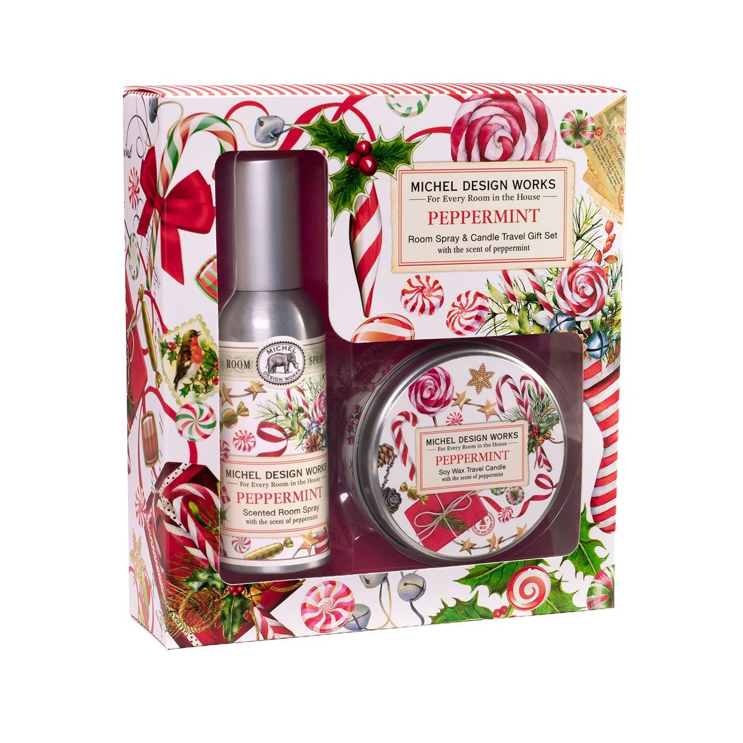 Peppermint Room Spray & Travel Candle Set
