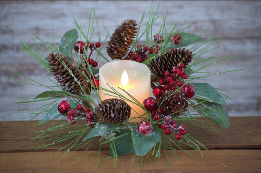 Jingle Berry 6.5in Candle Ring