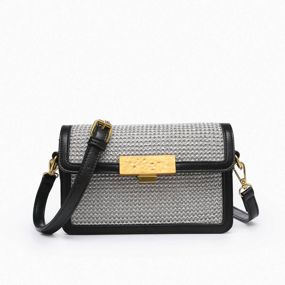 Elizabeth Straw Crossbody w/ Lock