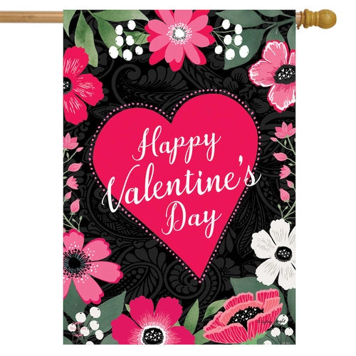 Happy Valentine’s Floral House Flag